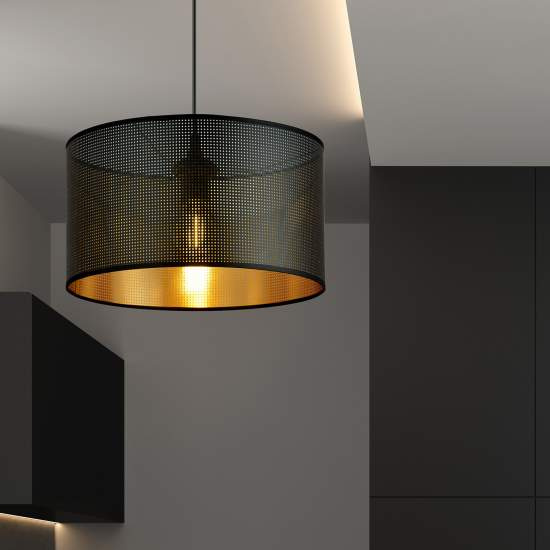 Sospensione Minimal 1 Luce Drago In Acciaio Nero E Oro LA0118-EB-1-NR-OT