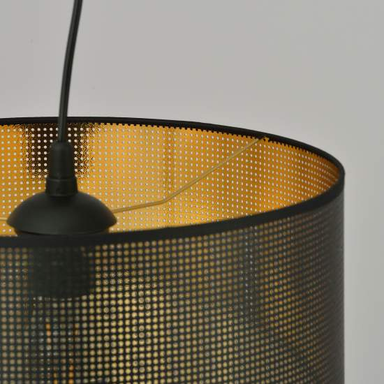 Sospensione Minimal 1 Luce Drago In Acciaio Nero E Oro LA0118-EB-1-NR-OT