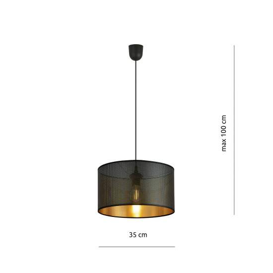 Sospensione Minimal 1 Luce Drago In Acciaio Nero E Oro LA0118-EB-1-NR-OT