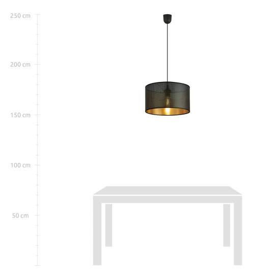Sospensione Minimal 1 Luce Drago In Acciaio Nero E Oro LA0118-EB-1-NR-OT