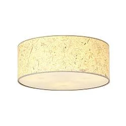 Plafoniera Minimal 3 Luci Drago In Acciaio Bianco E Beige Effetto Sughero