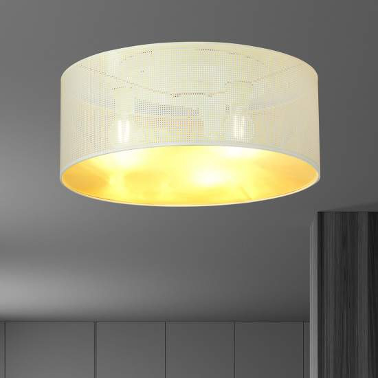 Plafoniera Minimal 3 Luci Drago In Acciaio Bianco E Oro LA0118-EB-PL3-NR-BI
