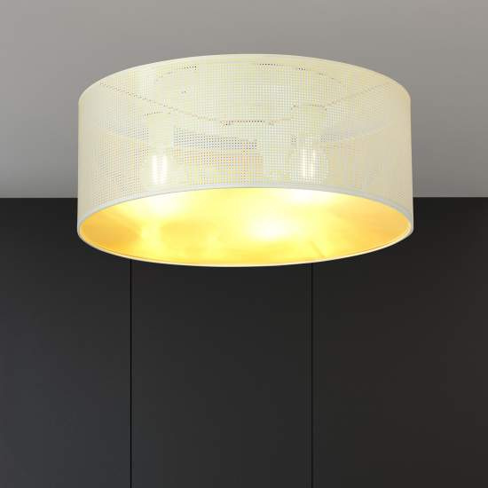 Plafoniera Minimal 3 Luci Drago In Acciaio Bianco E Oro LA0118-EB-PL3-NR-BI