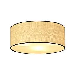 Plafoniera Nordica 3 Luci Drago In Acciaio Nero E Rattan