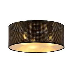 Plafoniera Minimal 3 Luci Drago In Acciaio Nero E Oro