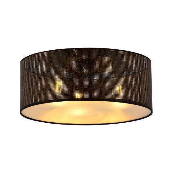 Plafoniera Minimal 3 Luci Drago In Acciaio Nero E Oro LA0118-EB-PL3-NR-OR
