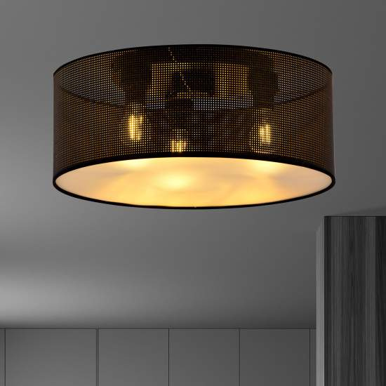 Plafoniera Minimal 3 Luci Drago In Acciaio Nero E Oro LA0118-EB-PL3-NR-OR
