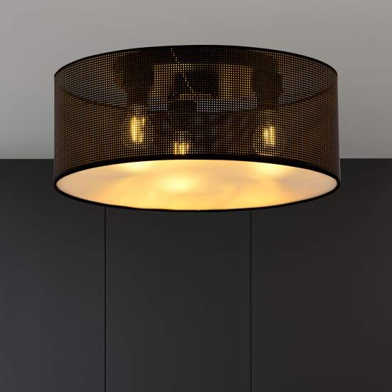 Plafoniera Minimal 3 Luci Drago In Acciaio Nero E Oro LA0118-EB-PL3-NR-OR