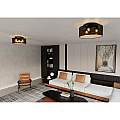 Plafoniera Minimal 3 Luci Drago In Acciaio Nero E Oro LA0118-EB-PL3-NR-OR
