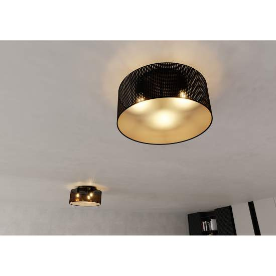 Plafoniera Minimal 3 Luci Drago In Acciaio Nero E Oro LA0118-EB-PL3-NR-OR