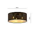 Plafoniera Minimal 3 Luci Drago In Acciaio Nero E Oro LA0118-EB-PL3-NR-OR