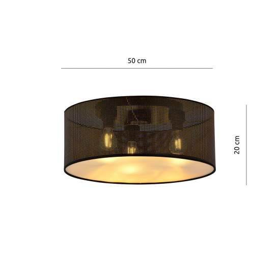 Plafoniera Minimal 3 Luci Drago In Acciaio Nero E Oro LA0118-EB-PL3-NR-OR