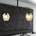 Lampadario Moderno 2 Luci Auriga In Accaio Nero E Vetro Ambra LA0119-EB-2-NR-AM