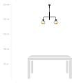 Lampadario Moderno 2 Luci Auriga In Accaio Nero E Vetro Ambra LA0119-EB-2-NR-AM
