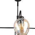 Lampadario Moderno 4 Luci Auriga In Accaio Nero E Vetro Ambra LA0119-EB-4-NR-AM