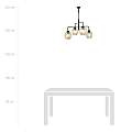 Lampadario Moderno 4 Luci Auriga In Accaio Nero E Vetro Ambra LA0119-EB-4-NR-AM