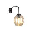 Applique Moderna 1 Luce Auriga In Accaio Nero E Vetro Ambra LA0119-EB-AP1-NR-AM