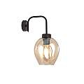 Applique Moderna 1 Luce Auriga In Accaio Nero E Vetro Ambra LA0119-EB-AP1-NR-AM