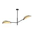 Lampadario 2 Luci Eridano In Acciao Nero E Rattan Con Bracci Mobili LA0120-EB-PL2-NR-MA
