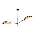 Lampadario 2 Luci Eridano In Acciao Nero E Rattan Con Bracci Mobili LA0120-EB-PL2-NR-MA