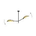 Lampadario 2 Luci Eridano In Acciao Nero E Rattan Con Bracci Mobili LA0120-EB-PL2-NR-MA