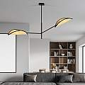 Lampadario 2 Luci Eridano In Acciao Nero E Rattan Con Bracci Mobili LA0120-EB-PL2-NR-MA
