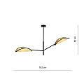 Lampadario 2 Luci Eridano In Acciao Nero E Rattan Con Bracci Mobili LA0120-EB-PL2-NR-MA