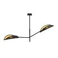 Lampadario 2 Luci Eridano In Acciao Nero E Oro Con Bracci Mobili LA0120-EB-PL2-NR-OR