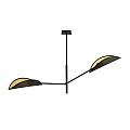 Lampadario 2 Luci Eridano In Acciao Nero E Oro Con Bracci Mobili LA0120-EB-PL2-NR-OR