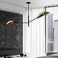 Lampadario 2 Luci Eridano In Acciao Nero E Oro Con Bracci Mobili LA0120-EB-PL2-NR-OR