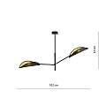 Lampadario 2 Luci Eridano In Acciao Nero E Oro Con Bracci Mobili LA0120-EB-PL2-NR-OR