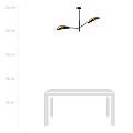 Lampadario 2 Luci Eridano In Acciao Nero E Oro Con Bracci Mobili LA0120-EB-PL2-NR-OR