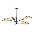 Lampadario 4 Luci Eridano In Acciao Nero E Rattan Con Bracci Mobili LA0120-EB-PL4-NR-MA