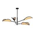 Lampadario 4 Luci Eridano In Acciao Nero E Rattan Con Bracci Mobili LA0120-EB-PL4-NR-MA