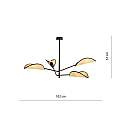 Lampadario 4 Luci Eridano In Acciao Nero E Rattan Con Bracci Mobili LA0120-EB-PL4-NR-MA