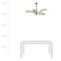 Lampadario 4 Luci Eridano In Acciao Nero E Rattan Con Bracci Mobili LA0120-EB-PL4-NR-MA
