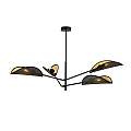 Lampadario 4 Luci Eridano In Acciao Nero E Oro Con Bracci Mobili LA0120-EB-PL4-NR-OR