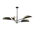 Lampadario 4 Luci Eridano In Acciao Nero E Oro Con Bracci Mobili LA0120-EB-PL4-NR-OR