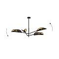 Lampadario 4 Luci Eridano In Acciao Nero E Oro Con Bracci Mobili LA0120-EB-PL4-NR-OR