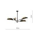 Lampadario 4 Luci Eridano In Acciao Nero E Oro Con Bracci Mobili LA0120-EB-PL4-NR-OR