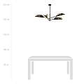 Lampadario 4 Luci Eridano In Acciao Nero E Oro Con Bracci Mobili LA0120-EB-PL4-NR-OR