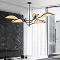 Lampadario 6 Luci Eridano In Acciao Nero E Rattan Con Bracci Mobili LA0120-EB-PL6-NR-MA