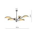 Lampadario 6 Luci Eridano In Acciao Nero E Rattan Con Bracci Mobili LA0120-EB-PL6-NR-MA