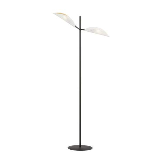 Piantana Moderno Eridano Acciaio Nero 2 Luci E14 Ip20 LA0120-EB-PT2-NR
