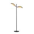 Piantana Moderno Eridano Acciaio Nero Marrone 2 Luci E14 Ip20 LA0120-EB-PT2-NR-MA