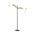 Piantana Moderno Eridano Acciaio Nero Marrone 2 Luci E14 Ip20 LA0120-EB-PT2-NR-MA