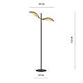 Piantana Moderno Eridano Acciaio Nero Marrone 2 Luci E14 Ip20 LA0120-EB-PT2-NR-MA
