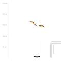 Piantana Moderno Eridano Acciaio Nero Marrone 2 Luci E14 Ip20 LA0120-EB-PT2-NR-MA