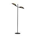 Piantana Moderno Eridano Acciaio Nero Oro 2 Luci E14 Ip20 LA0120-EB-PT2-NR-OR