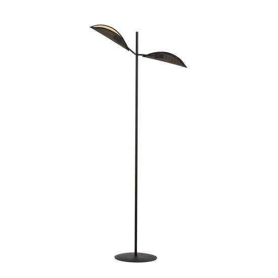 Piantana Moderno Eridano Acciaio Nero Oro 2 Luci E14 Ip20 LA0120-EB-PT2-NR-OR